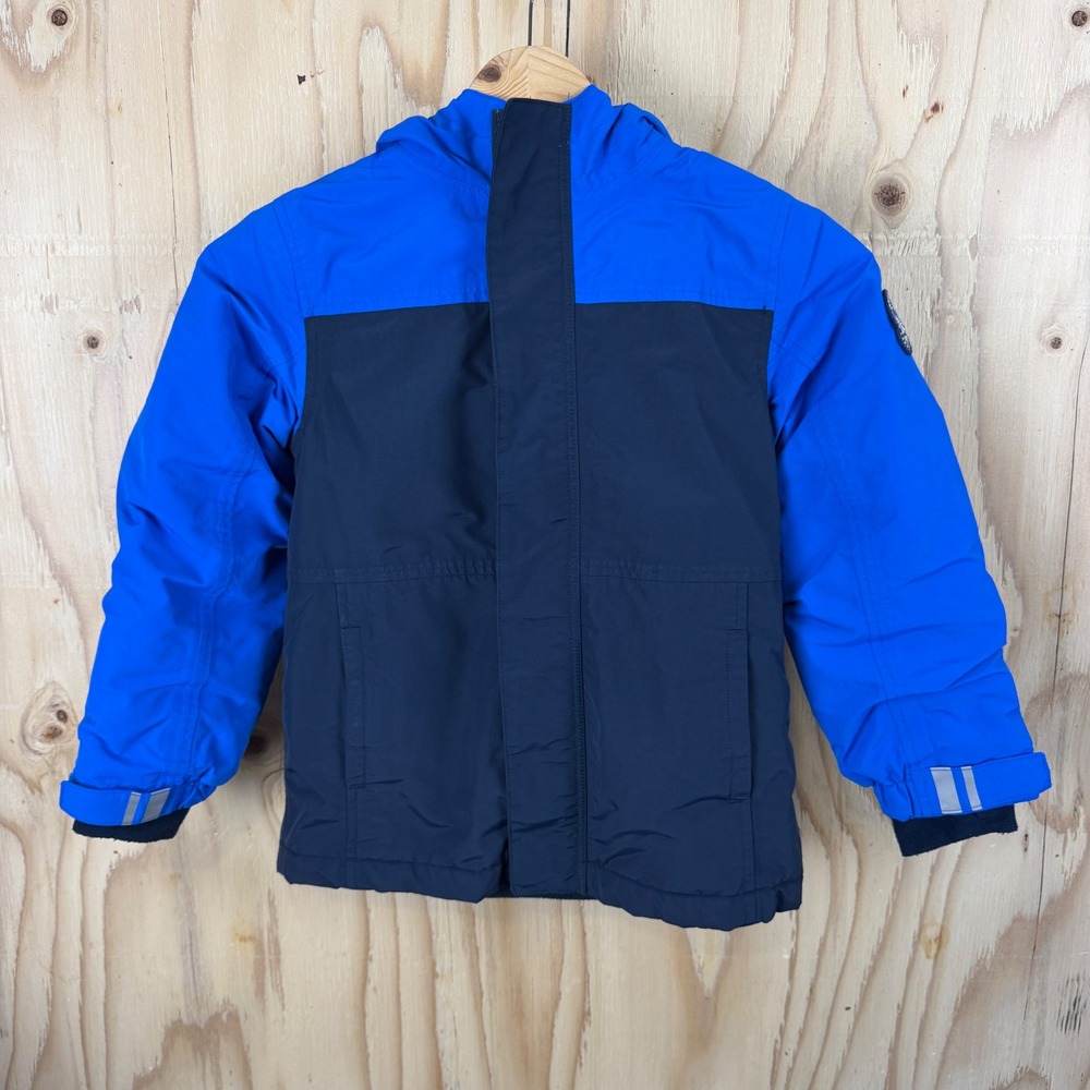 Lands' End Squall Jacket Toddler XS 4-5 Blue Grow-A-Long Fleece Lined Waterproof